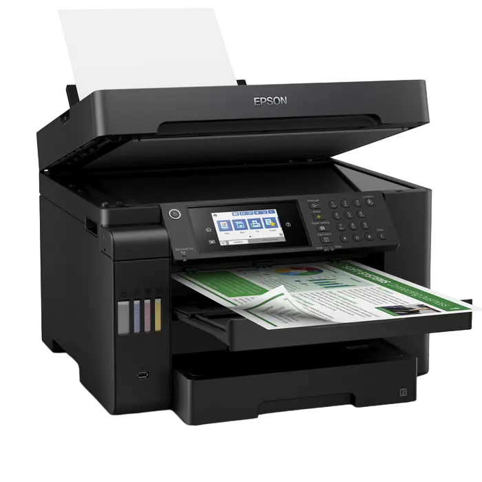 Многофункциональное устройство Inkjet Epson L15150 Color A3 (Печать, Копирование, Сканирование, Факс, Двусторонняя печать, Wi-Fi Direct, Ethernet, Сенсорный экран 4.3", EcoTank, Черный) [2]