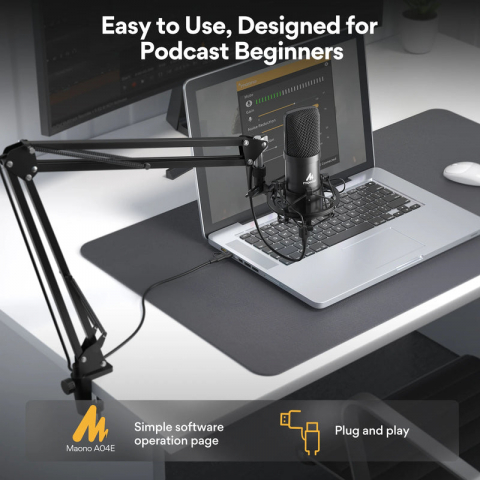 Microfon condensator USB de înaltă calitate pentru sunet de podcast la nivel de studio [1]