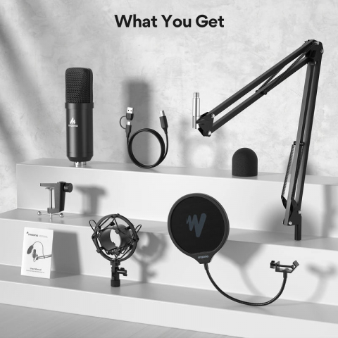 Microfon condensator USB de înaltă calitate pentru sunet de podcast la nivel de studio [7]