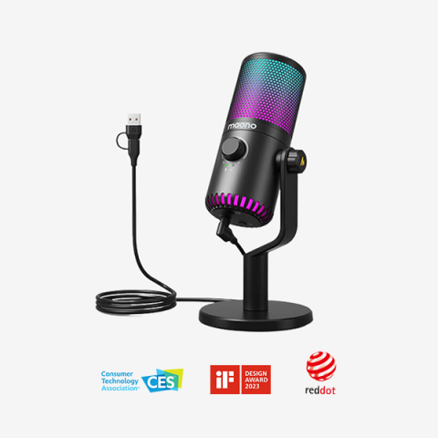 Microfoane - Microfon Gaming USB RGB (Negru)