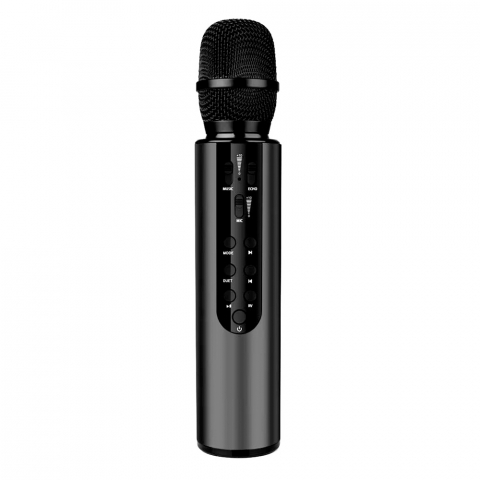 Electronice - Microfon karaoke wireless WOO M6, 10W, Negru