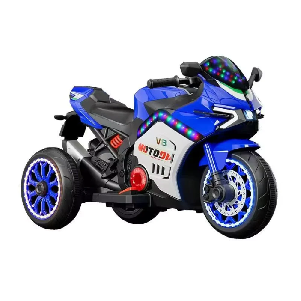 Jucării - Motocicletă electrică pentru copii Caider JMBD583 albastră – distracție sigură, viteză reglabilă și design modern cu pedală!