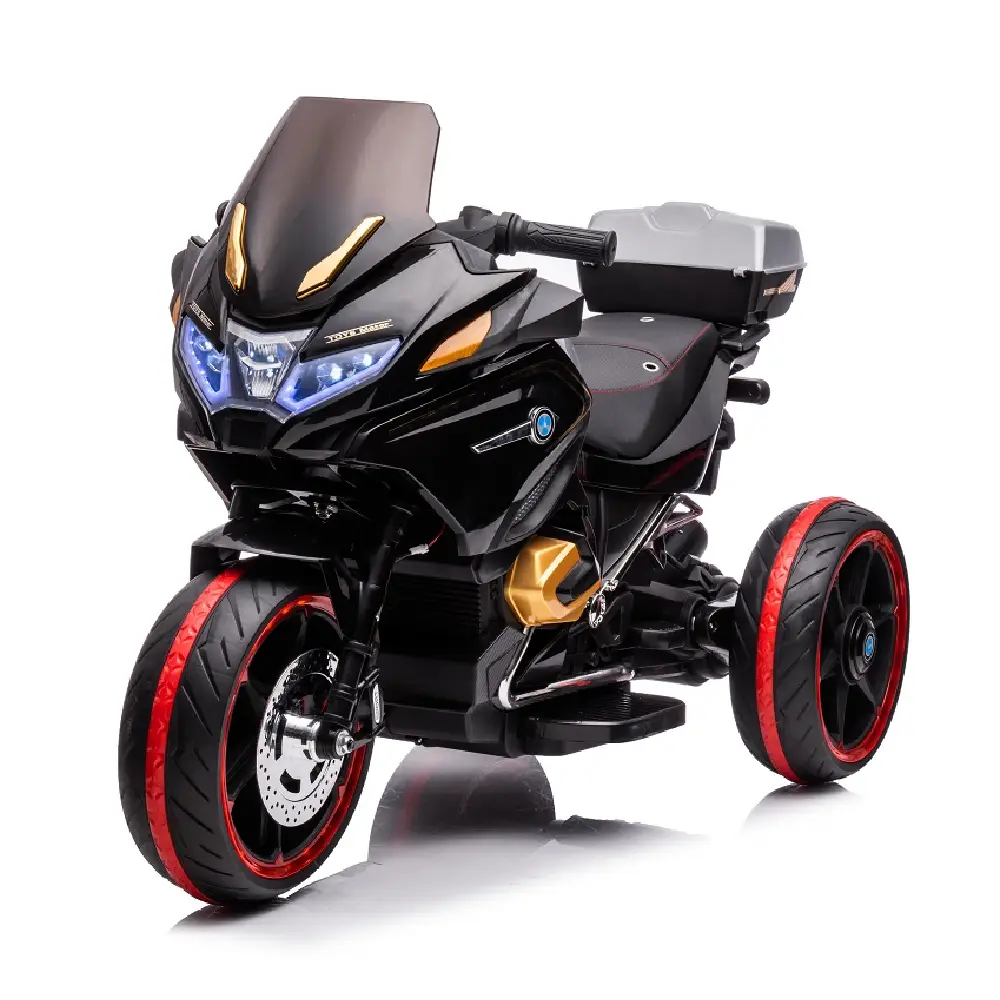 Trotinete - Motocicletă electrică pentru copii Caider RT1698 / 3 neagră – design agresiv negru, telecomandă inclusă și putere dublă pentru aventuri sigure și captivante!