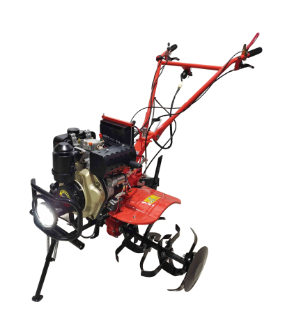 Motocultoare - Motocultor pe motorină TECHNOWORKER 100 DE + Freză (5 CP, Starter Electric, Motor KAMA 173 FE, Transmisie din Fontă)