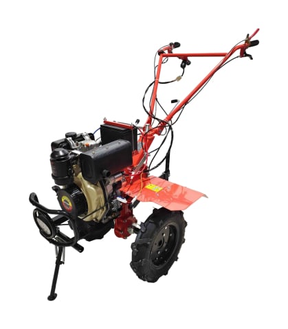 Casa și grădina - Motocultor pe motorină TECHNOWORKER 105 DE + Freză (7 CP, Starter Electric, Motor KAMA 178 FE, Transmisie din Fontă)