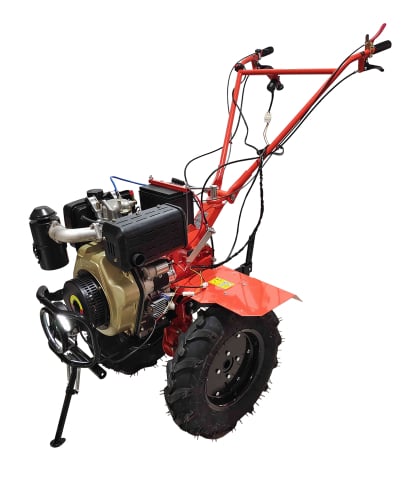 Motocultoare - Motocultor pe motorină TECHNOWORKER 135 DE + Freză (10 CP, Starter Electric, Motor KAMA 186 FE, Transmisie din Fontă)