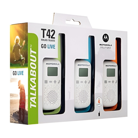 Набор раций Motorola Talkabout T42 Triple Pack – 16 каналов, дальность 4 км + компактный дизайн для приключений на природе! [2]