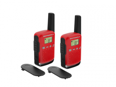 Stații radio - Motorola Walkie-Talkie TalkAbout T42, Twin, 16 Channels, 4km, Red