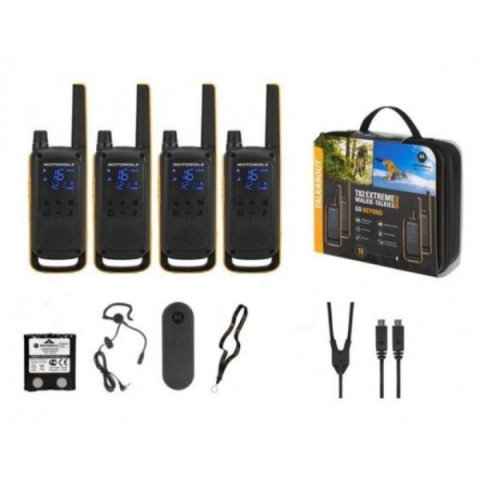 Stații radio - Motorola Walkie-Talkie TalkAbout T82 Extreme, Quad, IPx4, 16 Channels, 10km, with headset KIT Black