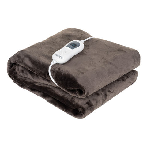 Pături electrice - NOVEEN Pătură Electrică Încălzită EB640 Brown & Beige 160x120 cm – Confort și căldură instantă