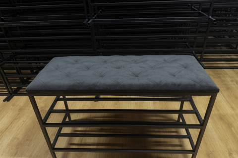 Pantofare - Pantofar cu 3 nivele Nex Home 27 Graphite – Metalic, rezistent 150 kg, 100×32×52 cm, organizare perfectă pentru hol sau intrare!