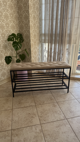 Обувница металлическая Nex Home 3 уровня 100×32×52 см Тёмно-бежевый – Тёплый стиль и 150 кг прочности [1]