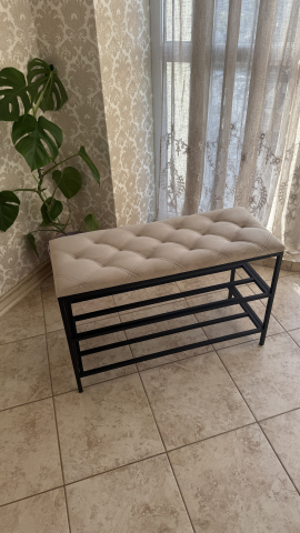 Обувницы - Обувница металлическая Nex Home 3 уровня 100×32×52 см Тёмно-бежевый – Тёплый стиль и 150 кг прочности