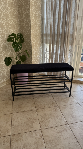 Обувницы - Обувница металлическая Nex Home 3 уровня 100×32×52 см Чёрная – 150 кг нагрузки и идеальный порядок