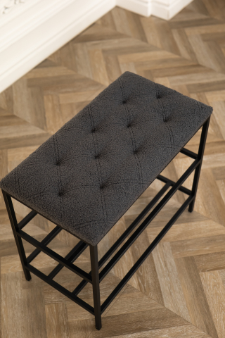 Обувница с 3 уровнями Nex Home Teddy, металл, нагрузка 150 кг, 80×32×52 см, Тёмно-серый [2]