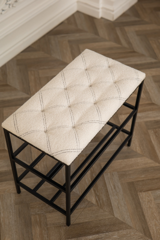 Обувница с 3 уровнями Nex Home Teddy, металл, нагрузка 150 кг, 80×32×52 см, Светло-бежевый [2]