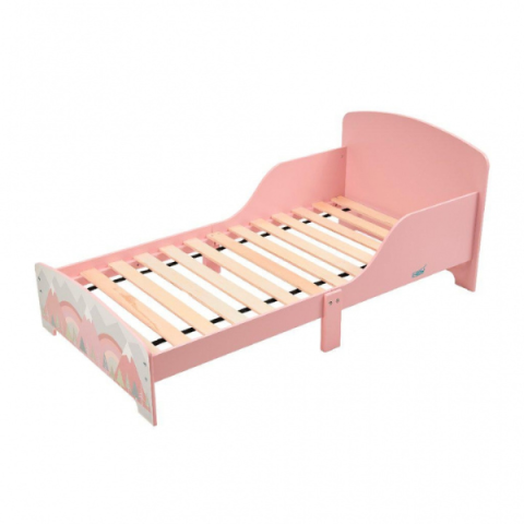 Детские кровати - Детская кровать Junior U-Grow Pink Forest с боковыми бортиками – Магия и безопасность для сладких снов маленьких принцесс!