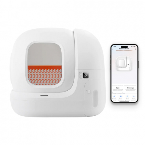 Produse pentru animale - Petkit PURA MAX Self-Cleaning Cat Litter Box, 76L space for cats of different sizes, App control, 11 precision sensors, Triple deodorization and five cleaning modes, 620*538*552mm, white