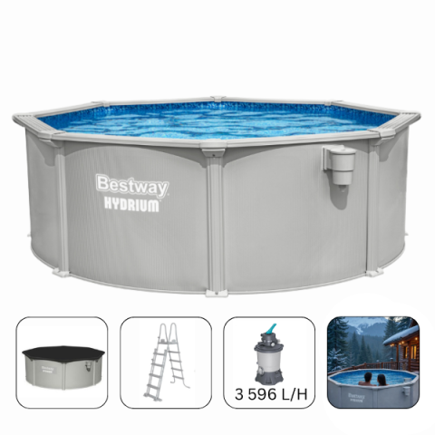 Бассейны с металлическим каркасом - Бассейн Bestway Hydrium 366×122 см – Надежность и комфорт круглый год
