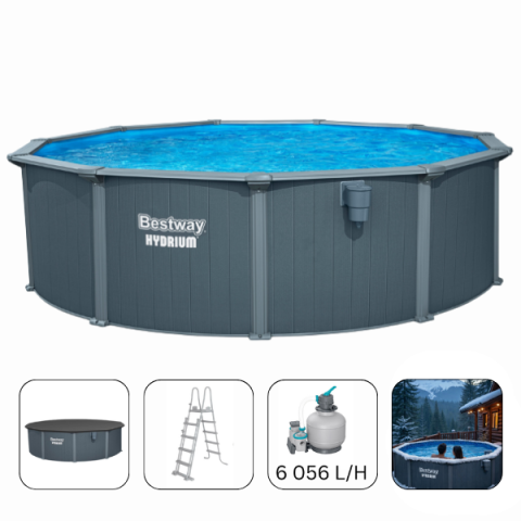 Бассейны с металлическим каркасом - Бассейн Bestway Hydrium 488×132 см – Премиум качество и комфорт круглый год
