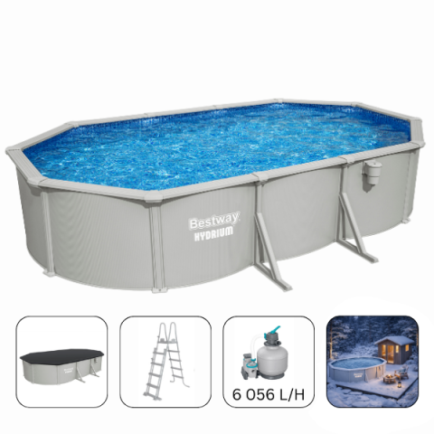 Бассейны с металлическим каркасом - Бассейн Bestway Hydrium 610×366×122 см – Простор, надежность и комфорт круглый год