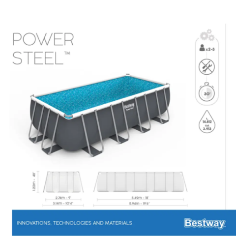Piscină Bestway Power Steel 549x274x122 cm – 14812L, cu cadru metalic și pompă cu filtru pe cartuș [12]