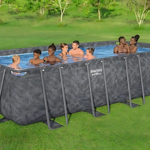 Bestway Piscină Rectangulară APX 365™ 549x274x132 cm, 16477L, cadru metalic, cu pompă filtrare nisip și copertină [1]