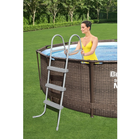 Bestway Piscină Steel Pro MAX Rattan 366x100 cm, 9150L, cadru metalic, cu pompă și scară [6]