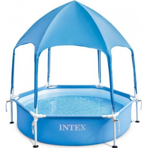 Piscină cu cadru metalic și baldachin INTEX, 183x38cm, 700L – Răcorire și distracție pentru copii [0]