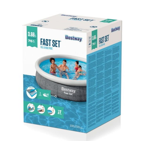 Piscină gonflabilă Fast Set 366х76 cm, 5377 L [3]