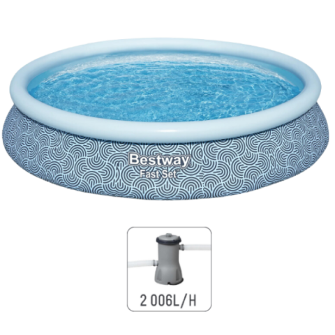 Piscină gonflabilă Bestway Fast Set 396×84 cm, 7340 L, cu pompă-filtru – instalare ușoară în 15 minute [8]