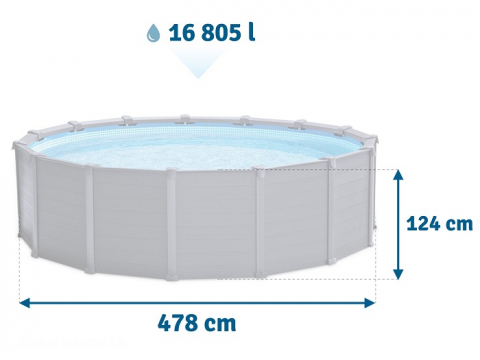 Piscină GRAPHITE GRAY PANEL 478x124 cm, 16805 L, cadru metalic [6]