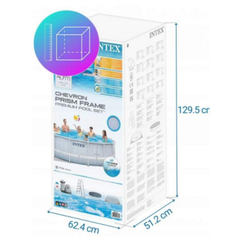 Piscină INTEX Chevron Prism Frame Premium 488x122 cm – Design elegant și rezistență superioară pentru vara ta perfectă [8]