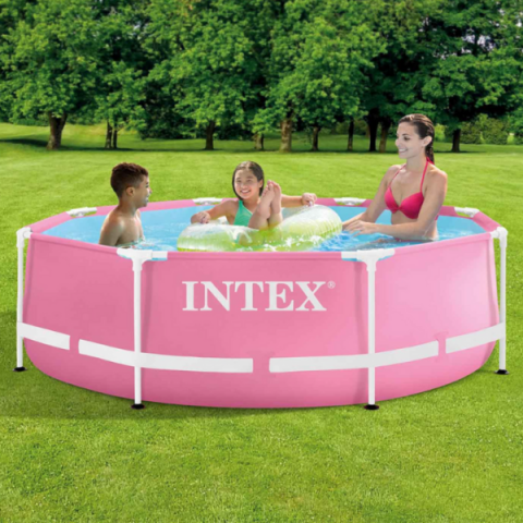 Бассейн INTEX Pink Metal Frame 244x76 см – Компактный, элегантный и прочный [1]
