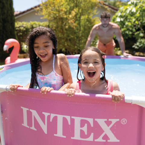 Бассейн INTEX Pink Metal Frame 244x76 см – Компактный, элегантный и прочный [2]