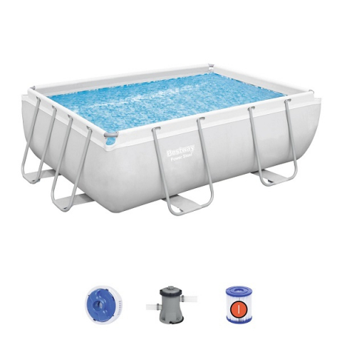 Piscină Bestway Power Steel 282x196x84 cm – 3662L, cu cadru metalic, pompă 1249 l/oră și dozator [0]