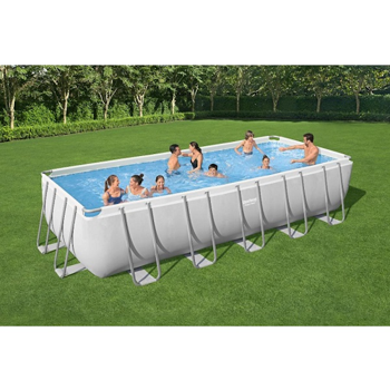 Piscină dreptunghiulară Bestway Power Steel 640x274x132 cm – 19281L, cu pompă, husă și scară incluse [3]