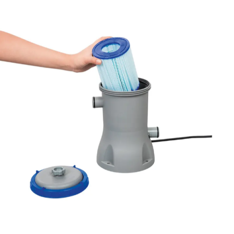 Bestway Piscină Power Steel Oval 427x250x100 cm, 7250L, cu cadru metalic + pompă 2006 L/oră, scară [9]