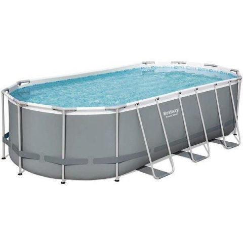 Piscină Bestway Power Steel Oval 549x274x122 cm – 13430L, cu pompă 5678 l/h, scară, husă, dozator, cadru metalic [1]