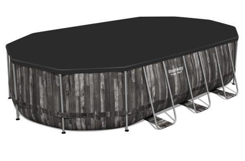 Piscină Bestway Power Steel Oval 610x366x122 cm – 20241L, cu pompă 5678 l/h, scară, copertină, dozator, cadru metalic [4]