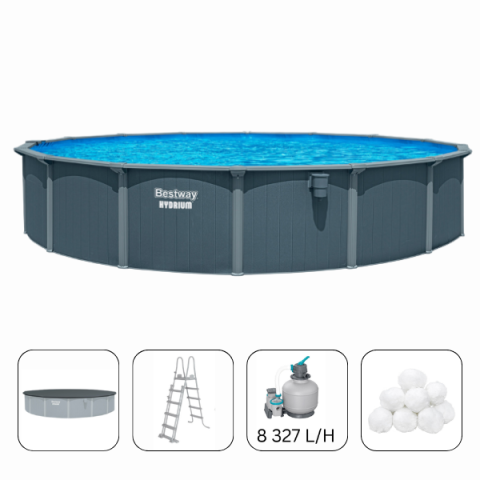 Sport și Agrement - Piscină premium cu cadru metalic Bestway Hydrium 732×132 cm (49.200L) – lux, durabilitate și relaxare pe tot anul