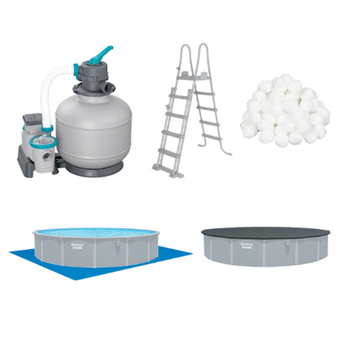 Piscină premium cu cadru metalic Bestway Hydrium 732×132 cm (49.200L) – lux, durabilitate și relaxare pe tot anul [2]