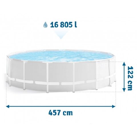 Piscină INTEX PRISM FRAME PREMIUM 457x122 cm, 16.805L, Cadru Metalic [5]