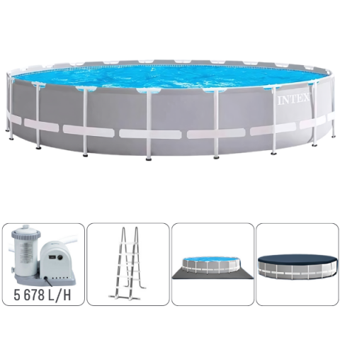 Piscine cu cadru metalic - Piscină INTEX PRISM FRAME PREMIUM 610x132 cm, 32.695L, Cadru Metalic