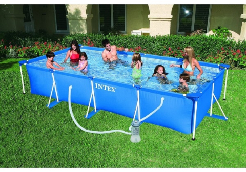 Piscină INTEX Rectangular Frame 450x220x84 cm – Spațiu generos și instalare rapidă pentru întreaga familie! [1]