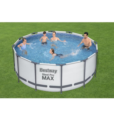 Bestway Piscină STEEL PRO MAX 366x122 cm, 10250L, cadru metalic, cu pompă, scară și prelată [4]