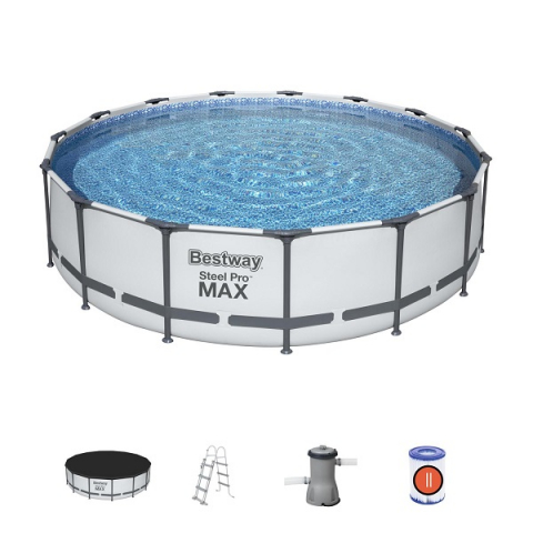 Sport și Agrement - Bestway Piscină STEEL PRO MAX 457x107 cm, 14970L, cadru metalic, cu pompă, scară și husă