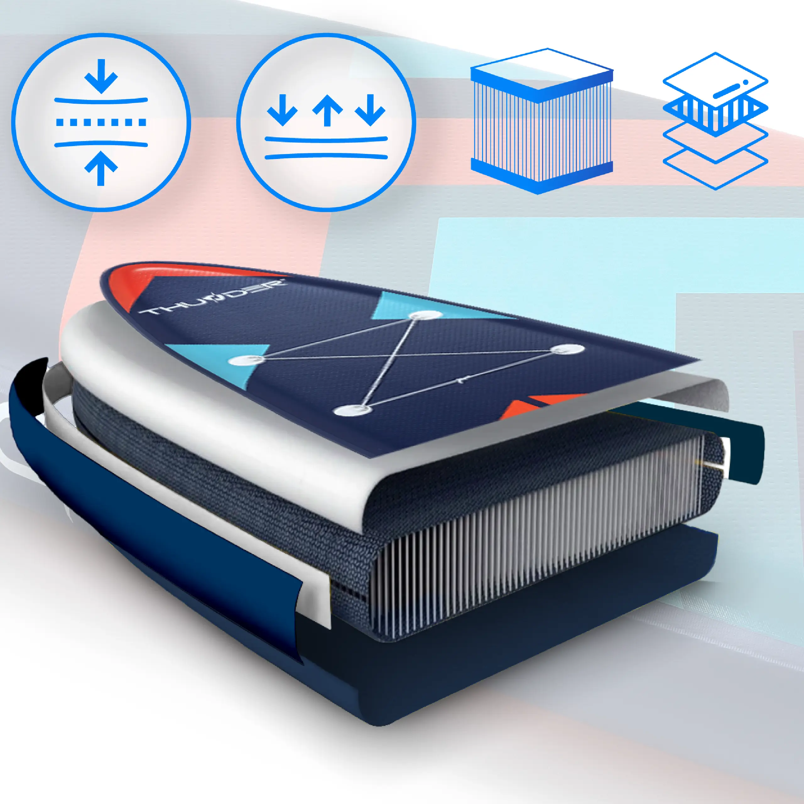 Надувная SUP-доска THUNDER STRIPES 320 см – Стиль и устойчивость для гибридных приключений [3]