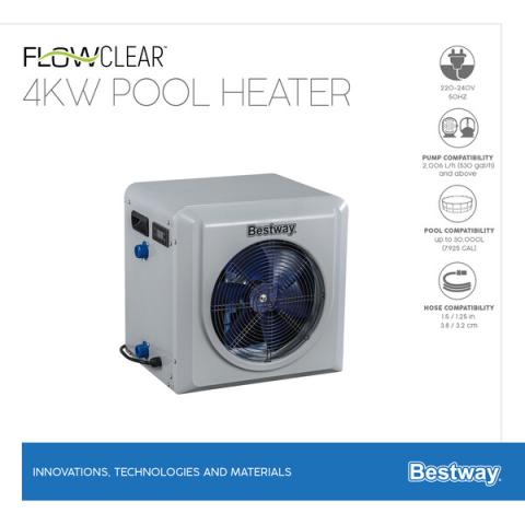 Pompă de căldură Bestway pentru încălzirea apei în piscine până la 30 m³, 4.4 kW [11]