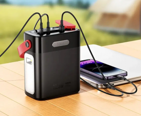 Power Bank J143 80000mAh cu încărcare rapidă 22.5W + PD 20W – Ecran LED, Negru [1]